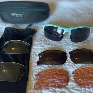 Serfas Optics Women’s/Unisex Cycling & Sport Sunglasses - Light blue frames